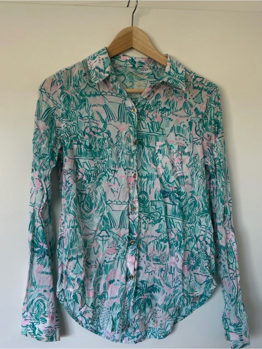 Lilly Pulitzer Tropical Print Blouse – Size XS